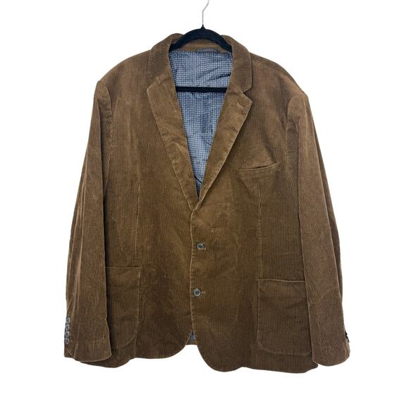 Johnny Bigg Chocolate Brown Corduroy Blazer Jacket Men Size 52 Retro Academia - Picture 1 of 7